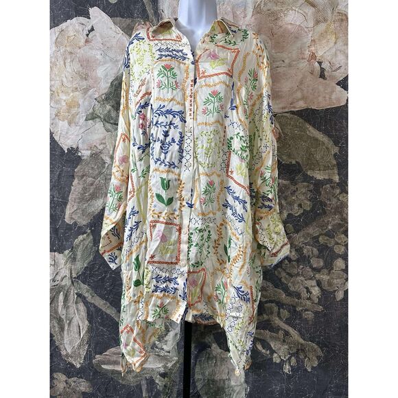 New Anthropologie Corey Lynn Calter Shirt Dress Oversized Printed Mini XL - Picture 6 of 9